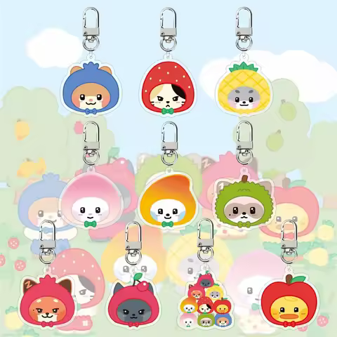 ZB1 Cartoon Cute Keychain ZERONI Fruit Pendant Backpack Accessories Key Ring Gunini Yunini Taenini F