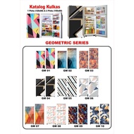 1-door And 2-door Refrigerator Stickers Geometry MOTIF PREMIUM VINYL Material