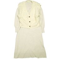 二手 SENSE OF PLACE by URBAN RESEARCH 2023URBAN RESEARCH流蘇背心疊層針織洋裝 AA37-26S102 均碼 象牙白/象牙白。