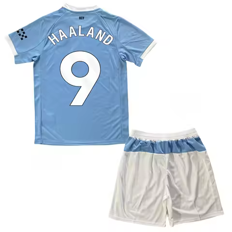 25-26 Mens/Kids New Activewear MCI Soccer #9 Haaland Jerseys Fashion Sports T-Shirt Blue
