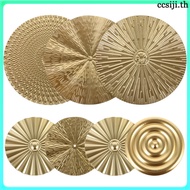 1Set Circular Wall Art Golden Metal for Bedroom