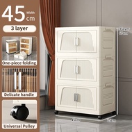 L45-95cm (3-5 Layers) Double Doors Storage Box Multipurpose Stackable Foldable Storage Cabinet
