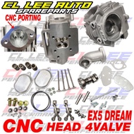 HEAD EX5 DREAM 4 VALVE 17 19 MM CNC PORTING WAVE 100 EX5 CLASS 1 CL LEE PERFORMANCE RACING HEAD RED 