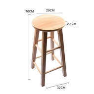 60/70/80cm Full Solid Rubber Wood Bar Stool Chair Wooden Bar Chair High Chair Kerusi Bar Tinggi Bang