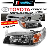 Toyota Corolla AE 100 / 101 Sedan Headlamp With Corner Lamp ( Clear + Black )