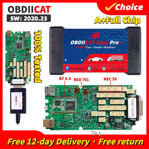 A+++Quality New Multidiag Pro TCS V3.0 NEC Relays 9241A Chip Bluetooth OBDIICAT VCI TCS OBD2 Car/Tru