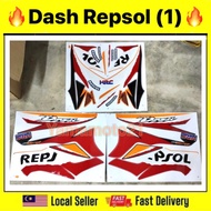 Honda Dash 110 V1 Dash110 V1 Repsol Stiker ( 1 ) sticker Orange body cover set stripe (1) Coverset Strike Oren Dash V1