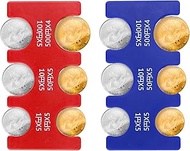 2pcs Japanese Yen Coin Holders, Rectangle Hard Case Yen Coin Organizer Storage with 6 Slots Coins So