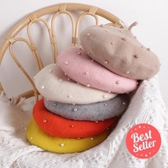 Ready Painter's Hat Beret Kids Winter Hat Korean Pearl Warm