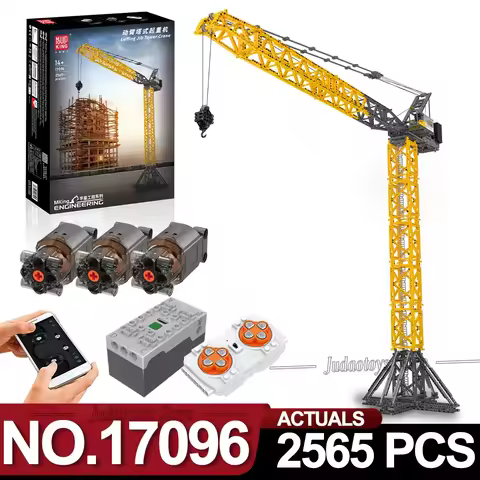 MOULD KING 17096 Boom tower crane Model Building Blocks toys Motor Power Truck Engineering Brick Blo