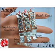 Bangle Silver For Men 925s (Lebar1.1cm)Dewasa Rantai Tangan）