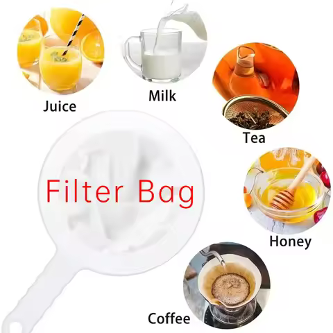 1pc 100/200/400 Mesh Juice Strainer Bag High-density Nylon Strainer Dregs Separator Fine Mesh Sieve 