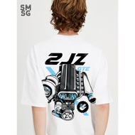 2JZ Turbo Engine 100% Premium Cotton T-Shirt Classic JDM Culture Engine Print Men's Crew Neck Sports