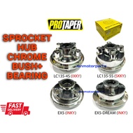 PROTAPER HUB CHROME SPROCKET LC135 4S 5S EX5 HUB +BUSH+BEARING SPOKET HUB #PROTAPER#HUBCHROME#