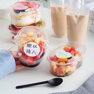 (50PCS)280ml/500ML Container Cups for Jelly Mousses Bekas Plastik Transparent Plastic Dessert Cup Ca