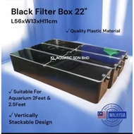 22"Black Filter Box L53xw13xH11cm for aquarium 2-2.5ft
