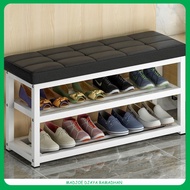 Shoe Rack, Sandal Rack, Bench, Sofa Bench, 2 Tiers, 2 in 1 Rack