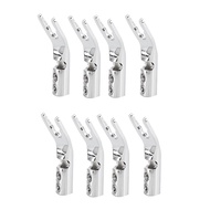 8PCS HIFI Banana Y Spade Y Gold Plated Pure Copper Screw Fork HiFi Speaker Spade Connector Plugs