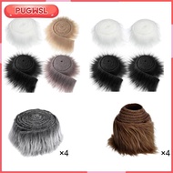 [pugwsl] 4x Faux Fur Fabric Fuzzy Fur Costume Craft Toy DIY Artificial Fabric Patches for Gnomes Bea