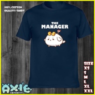 ● ❈ ☽ AXIE INFINITY The Manager White Cute Axie Shirt Trending Design Excellent Quality T-shirt (AX