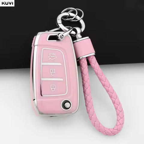 Women TPU Car Flip Key Case Cover Shell For Hyundai Elantra Solaris I30 I35 I40 IX35 Sonata Santa Fe