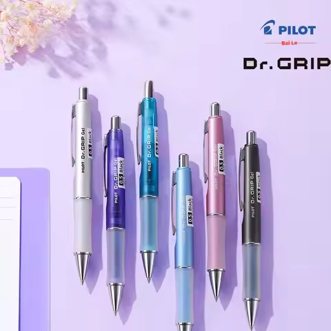 Japan Import Pilot Dr. Grip Gel pen,Retractable 0.5mm Black Soft Ergonomic Grip,Low Center of Gravit
