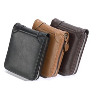 Men's Short Zipper Wallet with Coin Pocket PU Leather Multi-functional Small Wallet