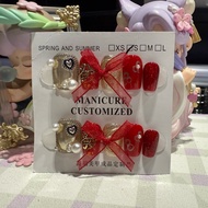 Ready stock CNY Chinese New Year Red Ribbon Huat press on nails S size 🇲🇾新年红发财穿戴甲S size