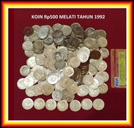 uang koin tahun 1992 Rp500 melati kuning used