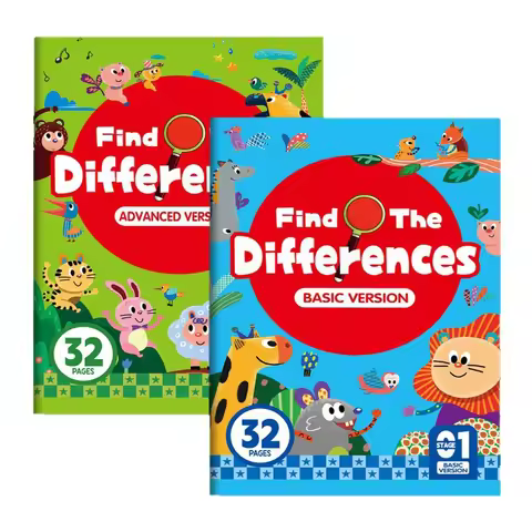 Find The Differences Activity Book for Kids Brain Training Games to Develop Focus & Logic Cartoon Pu