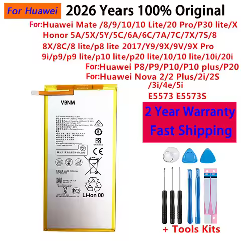 Battery For Huawei Honor Mate Nova 2 3 5A 5C 6A 7 7C 7A 8 8A 8C 8X P8 9 Y9 P9 10 P10 20 P20 7X Lite 