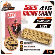 RANTAI MOTOR 415 SSS O-RING SSS SINGLE GOLD PLATE MOTORCYCLE CHAIN122L 132L RANTAI 415 CHAIN 415 132