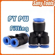 PY PW Pneumatic Fitting Y Shaped 4mm 6mm 8mm 10mm 12mm 14mm Hose Fittings Pipe Quick Connectors Auto