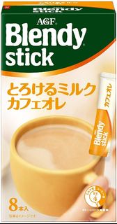 (訂購) 日本製造 AGF Blendy Stick 即沖 Melting milk Cafe au lait 棒 8 條 (6 盒裝)