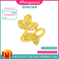 [RG5044] Cincin DAUN KETUM MENJALAR ZHULIAN Gold Plated Ring Jewellery Cincin Zhulian Original Zhuli