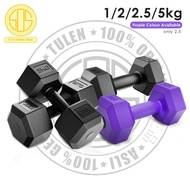Dumbell Vinyl Plastic Hexagonal 5kg (2.5kg x 2pcs)