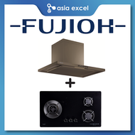 FUJIOH FR-CL1890R 90CM CHIMNEY HOOD + FUJIOH FH-GS5030 SVGL 3 BURNER GLASS GAS HOB