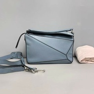 Loewe Puzzle小號 霧霾藍幾何包