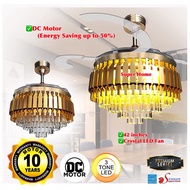 Elmark Ceiling Fan 42 inch Elmark Winter Confucius Crystal DC Motor 36w LED Light Ceiling Fan with R