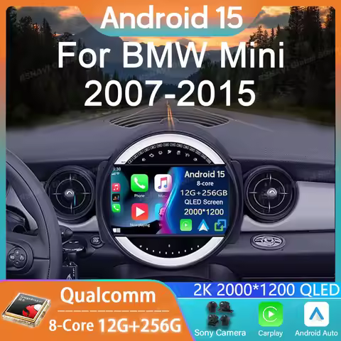 Car Radio Android 15 For BMW Mini Cooper R56 R60 R51 2006 - 2015 GPS Carplay Navigation Stereo Auto 