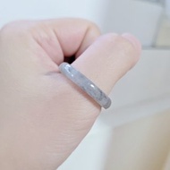 【親翠】天然翡翠 冰烏雞特色半山半水手指鐲18號戒圈 潮黑