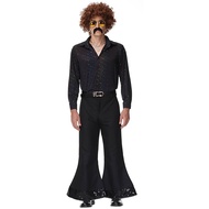 Vintage 70's 80's Hippies Disco Costume Men Music Festival Party Disco Clothes Outfits