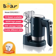 Bear เครื่องผสมแป้งไฟฟ้า DDQ-B02L1 300W,เครื่องตีไข่สแตนเลสสตีลมือถือเต็มรูปแบบใช้ในบ้าน