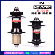 Novatec Hub D041SB D042SB ดิสก์เบรกการ์ดจักรยานเสือภูเขา MTB ฮับแบริ่งจักรยาน32 36รูสีแดงสีดำ8/9/10/