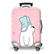 Elastic Travel Luggage Bag Protector Cover -We Bare Bears Pink 1