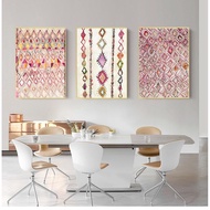 Canvas Painting Pictures Wall Decoration Moroccan Rug Pink Posters and Prints Eclectic Home Decor  B