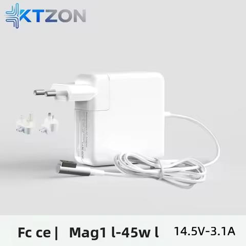 45W MagSafe1 L Shape Power Adapter Charger, Replacement for MacBook Air A1369 A1370 A1374 A1244 A126