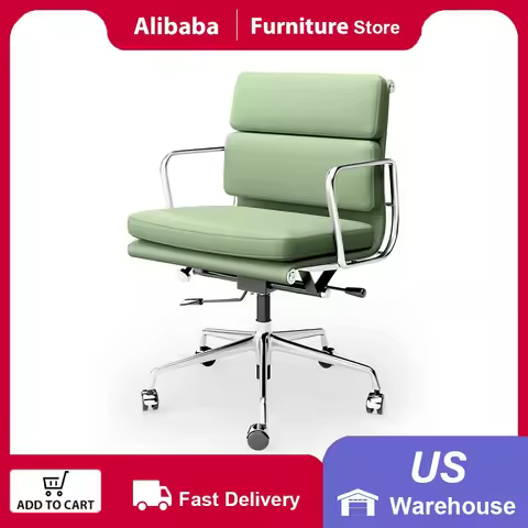 Office Guest Chair Genuine Leather Executive Chair Reception Chairs with Wheels Adjustable Swivel Ro