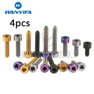 Wanyifa 4pcs/Pack Titanium Bolt M3x6 8 10 12 15 18mm  Hex Screw Bikes Parts Titanium Screws Fasteners Titanium/Gold/Rainbow/Black