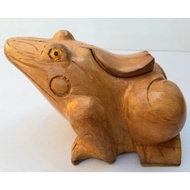Yellow Frog Y. 16 Cm. S.s. 8 Made Of Wood Beautiful Strong For Decorating Homes/Shops.